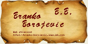 Branko Borojević vizit kartica